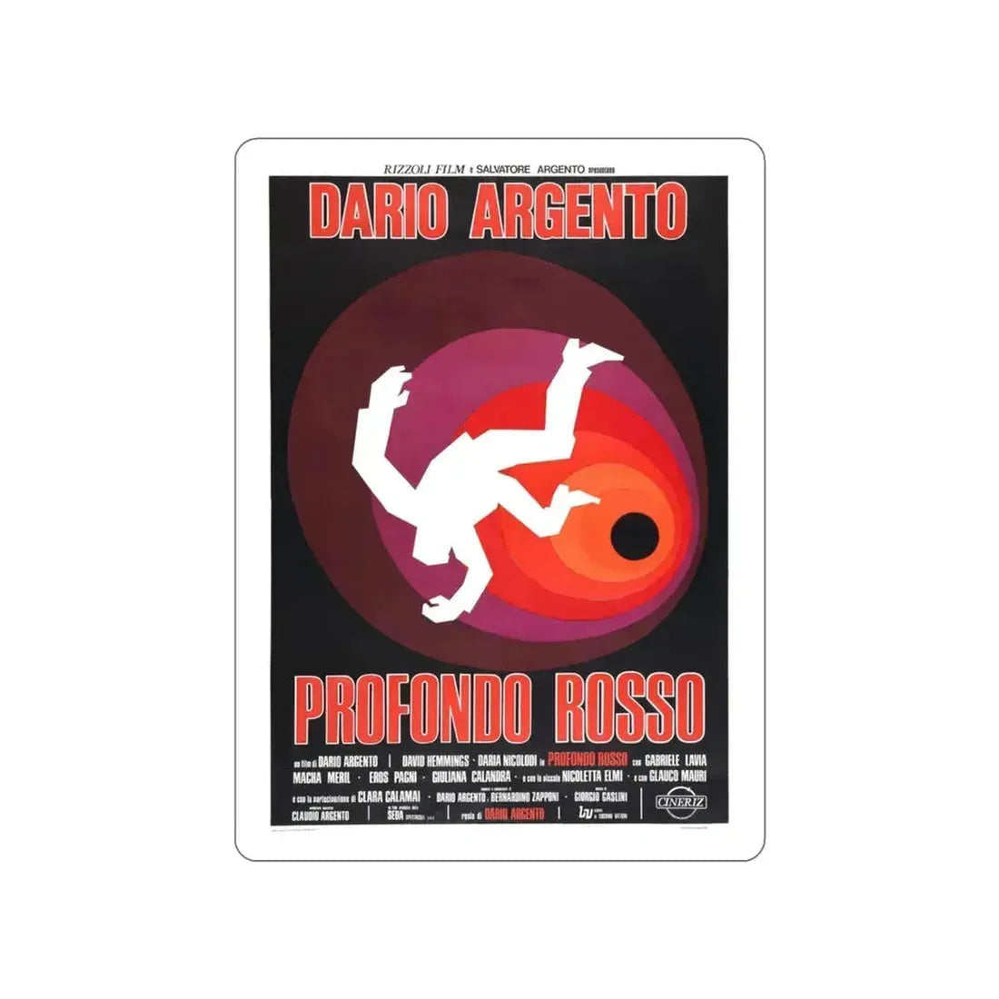 DEEP RED 1975 Movie Poster STICKER Vinyl Die-Cut Decal 3 Inch - The Sticker Space