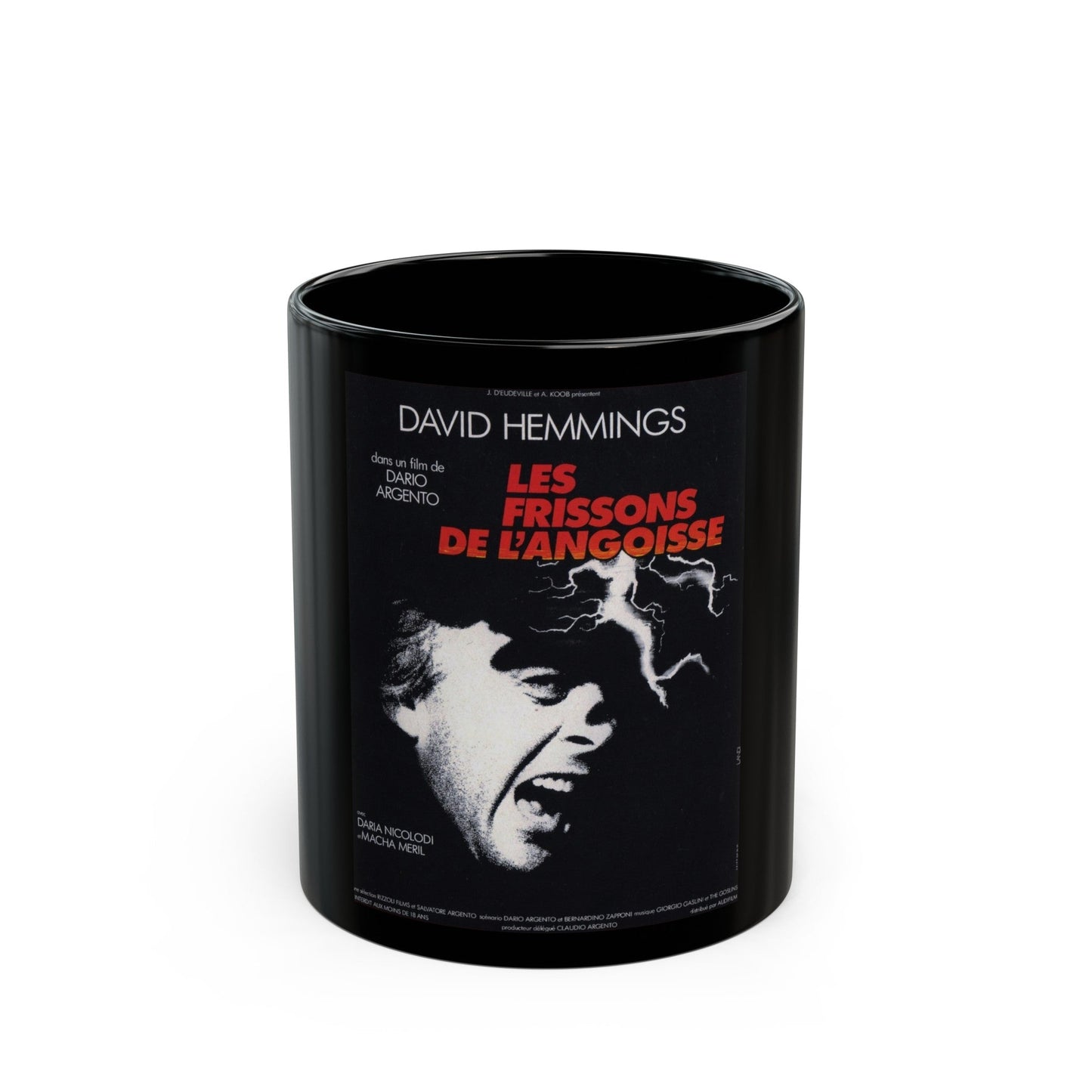 DEEP RED (FRENCH) 1975 Movie Poster - Black Coffee Mug-11oz-The Sticker Space