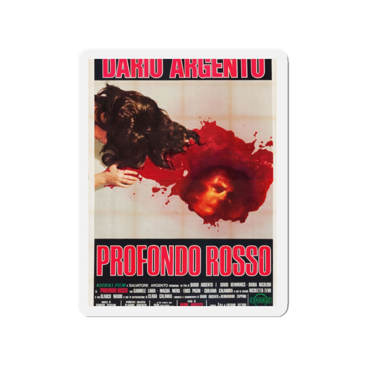 DEEP RED (ITALIAN) 3 1975 Movie Poster - Die-Cut Magnet-2" x 2"-The Sticker Space