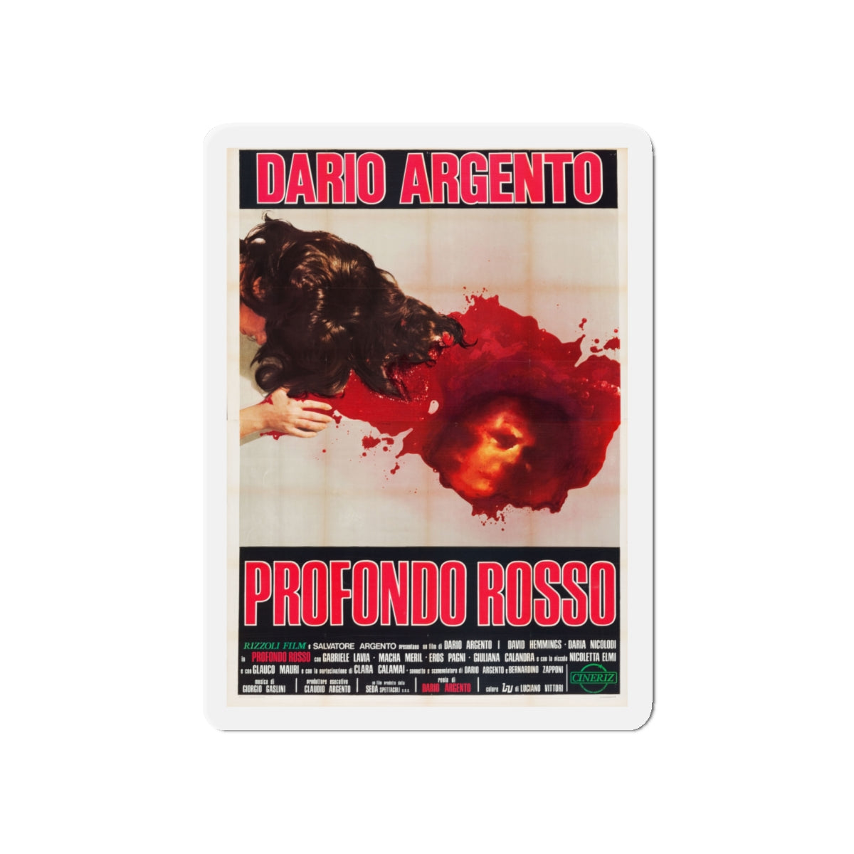 DEEP RED (ITALIAN) 3 1975 Movie Poster - Die-Cut Magnet-5" x 5"-The Sticker Space