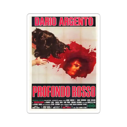 DEEP RED (ITALIAN) 3 1975 Movie Poster - STICKER Vinyl Kiss-Cut Decal 4 Inch White - The Sticker Space