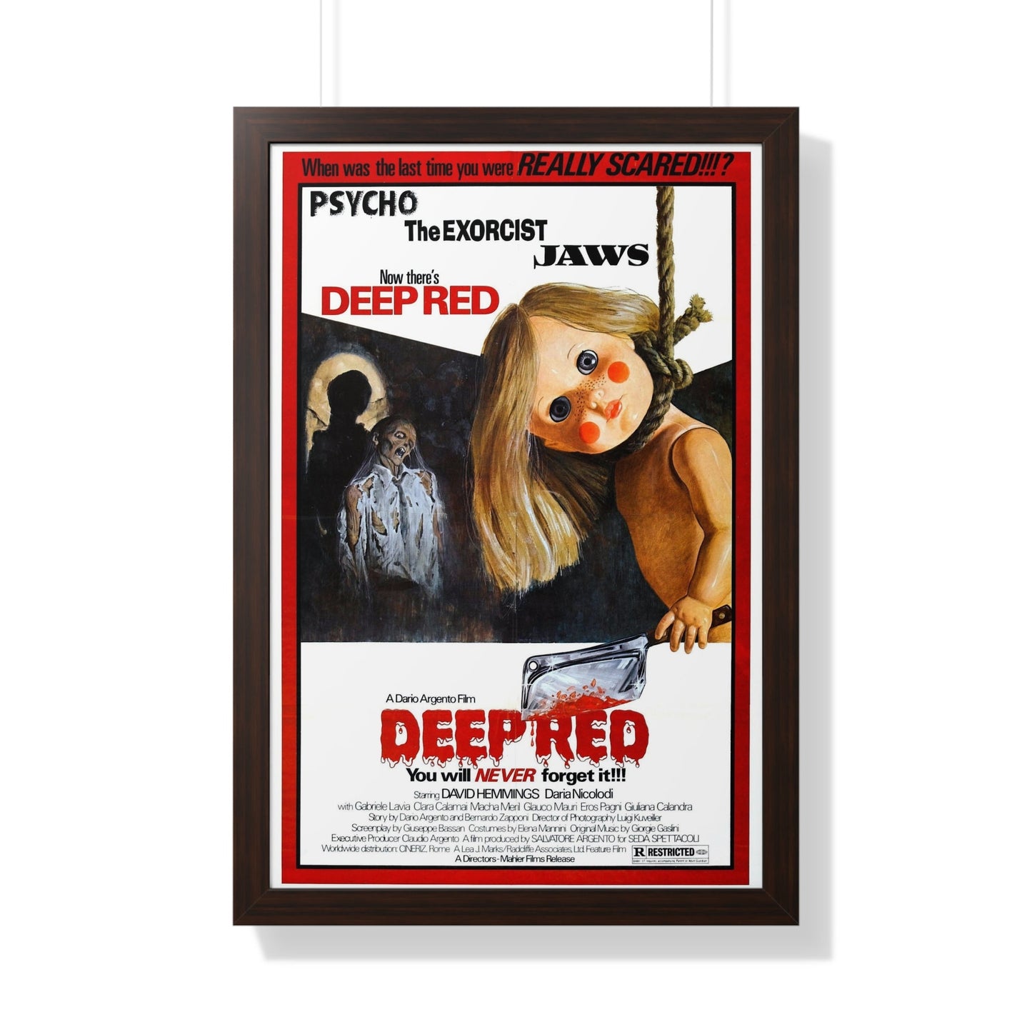 DEEP RED (PROFONDO ROSSO) 1975 - Framed Movie Poster-20" x 30"-The Sticker Space