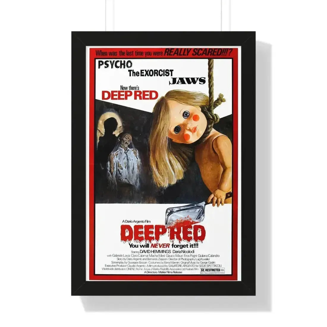 DEEP RED (PROFONDO ROSSO) 1975 - Framed Movie Poster - The Sticker Space