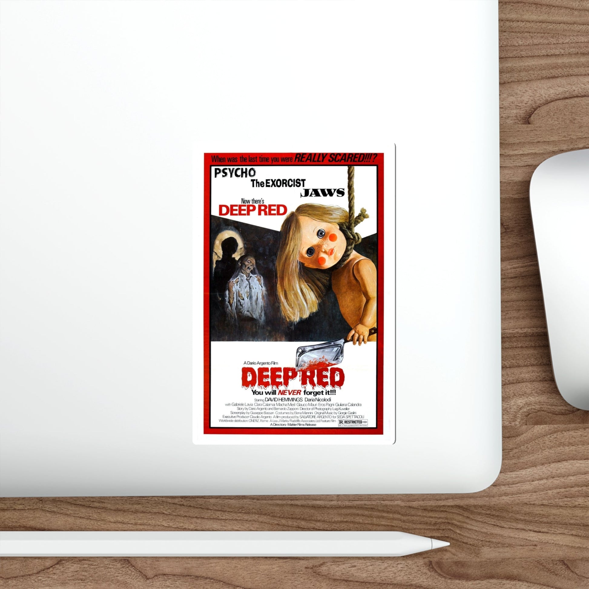 DEEP RED (PROFONDO ROSSO) 1975 Movie Poster STICKER Vinyl Die-Cut Decal-The Sticker Space