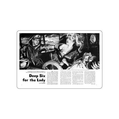 Deep Six for the Lady, Sir Knight magazine, No. 7 - 1959 (Magazine Illustration) STICKER Vinyl Die-Cut Decal White Die-Cut 2 Inch - The Sticker Space