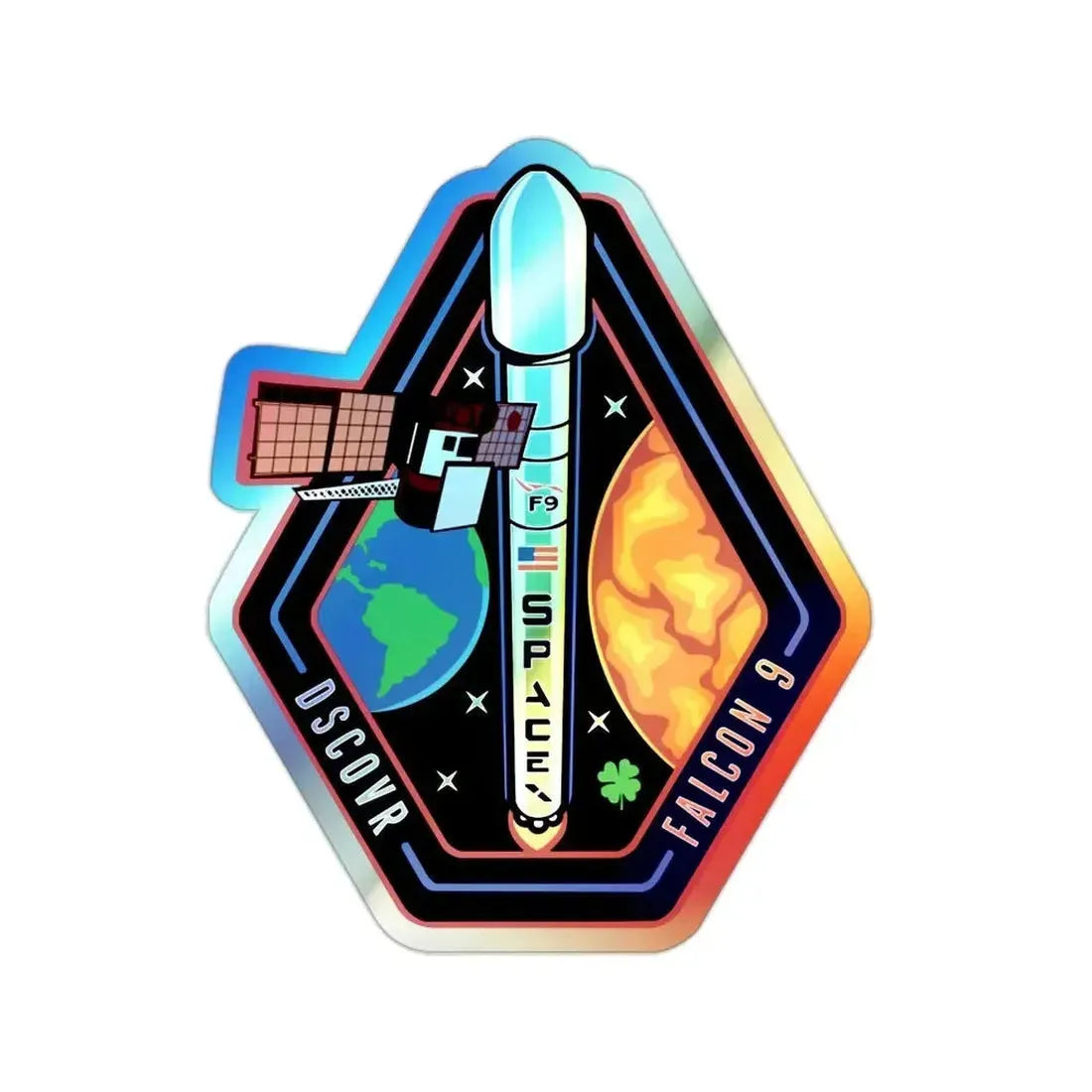 Deep Space Climate Observatory Falcon 9 CASSIOPE (SpaceX) Holographic STICKER Die-Cut Vinyl Decal - The Sticker Space