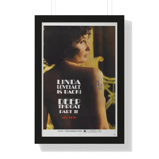 DEEP THROAT PART II 1974 - Framed Movie Poster 16″ x 24″ Black - The Sticker Space