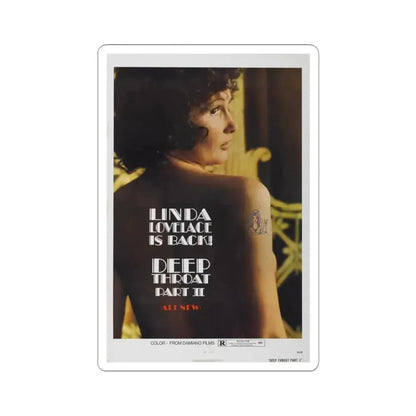 DEEP THROAT PART II 1974 Movie Poster - STICKER Vinyl Kiss-Cut Decal 3 Inch White - The Sticker Space