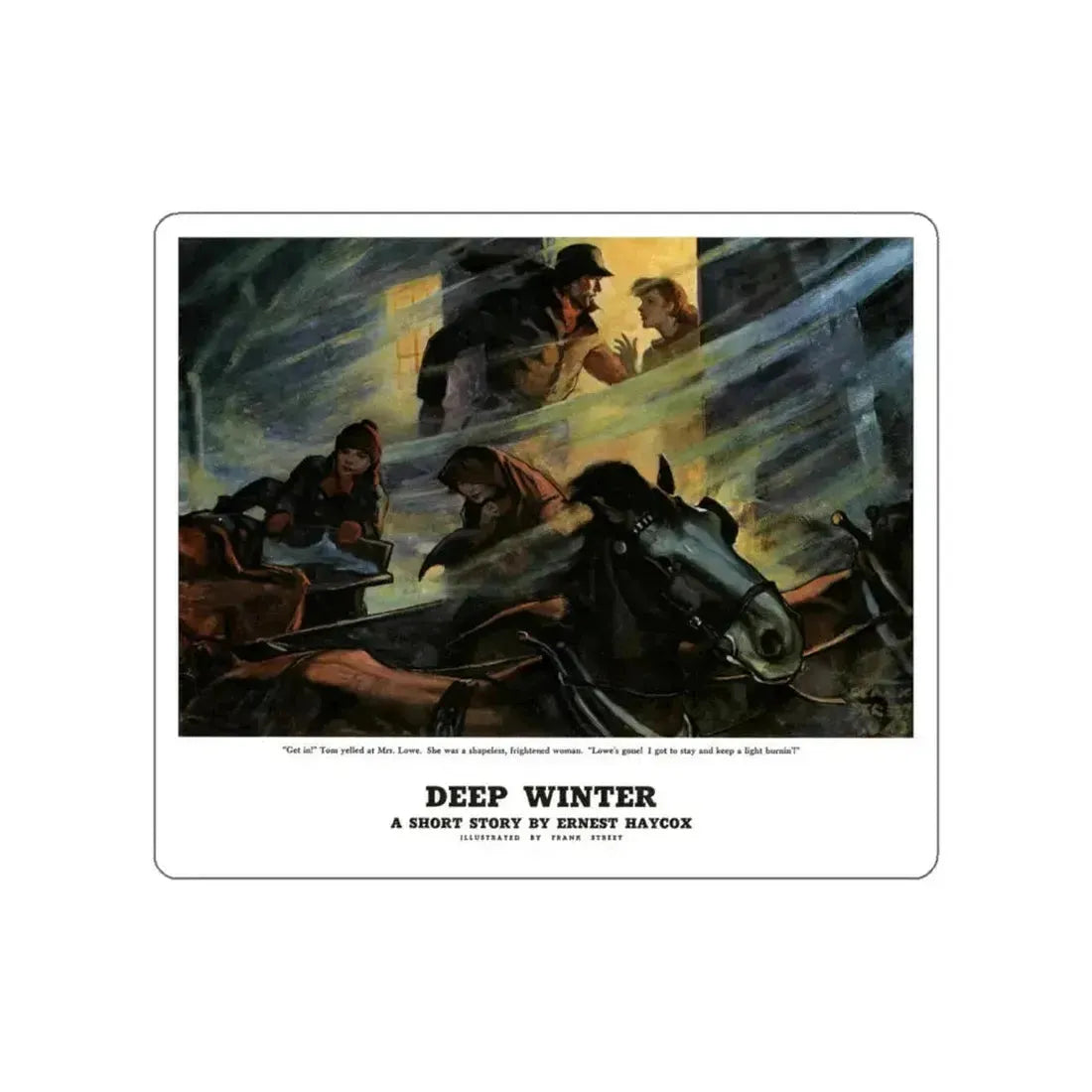 Deep Winter, 1943 (Magazine Illustration) STICKER Vinyl Die-Cut Decal White Die-Cut 6 Inch - The Sticker Space