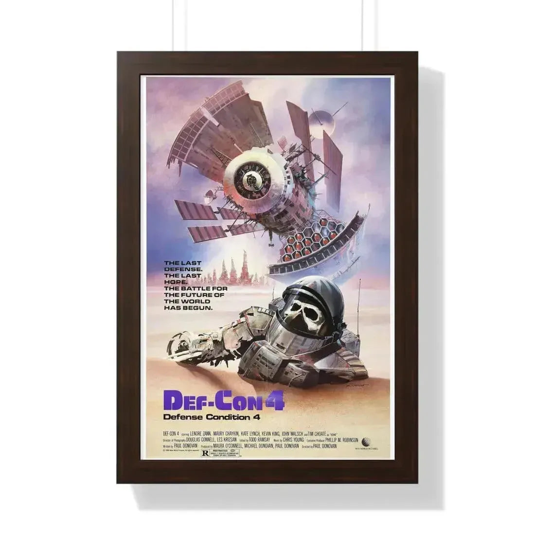 DEF CON 4 1985 - Framed Movie Poster 16″ x 24″ Walnut - The Sticker Space