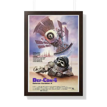 DEF CON 4 1985 - Framed Movie Poster 20" x 30" Walnut - The Sticker Space