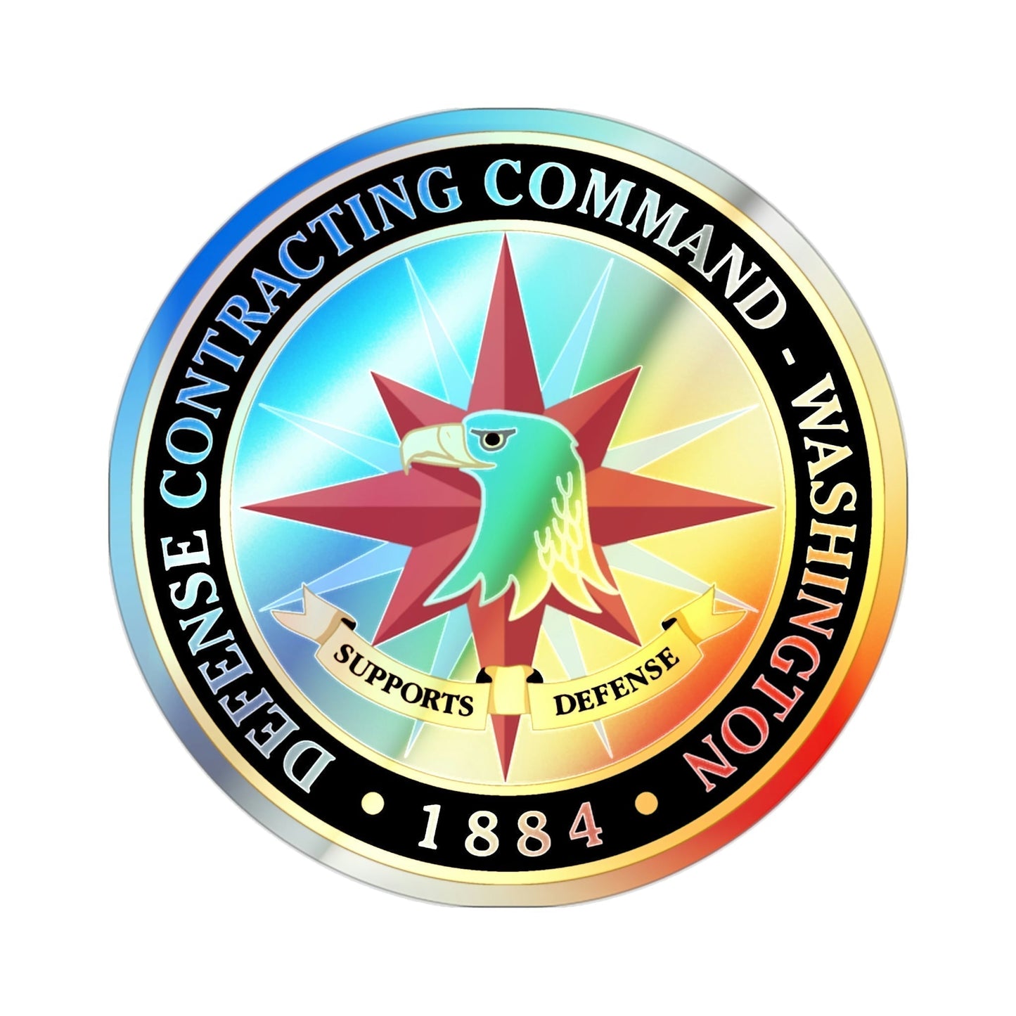 Defense Contracting Command Washington (U.S. Army) Holographic STICKER Die-Cut Vinyl Decal-2 Inch-The Sticker Space