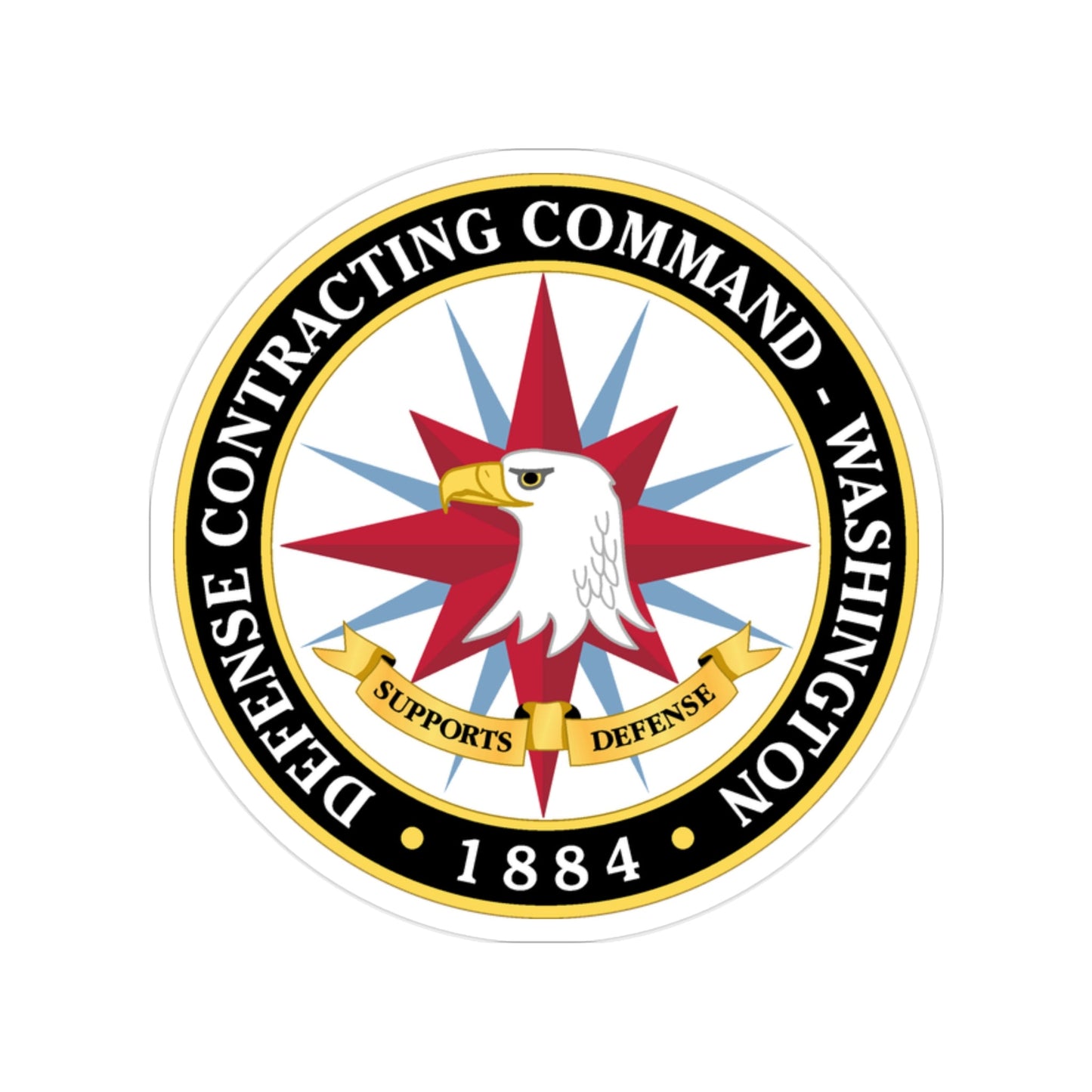 Defense Contracting Command Washington (U.S. Army) Transparent STICKER Die-Cut Vinyl Decal-2 Inch-The Sticker Space