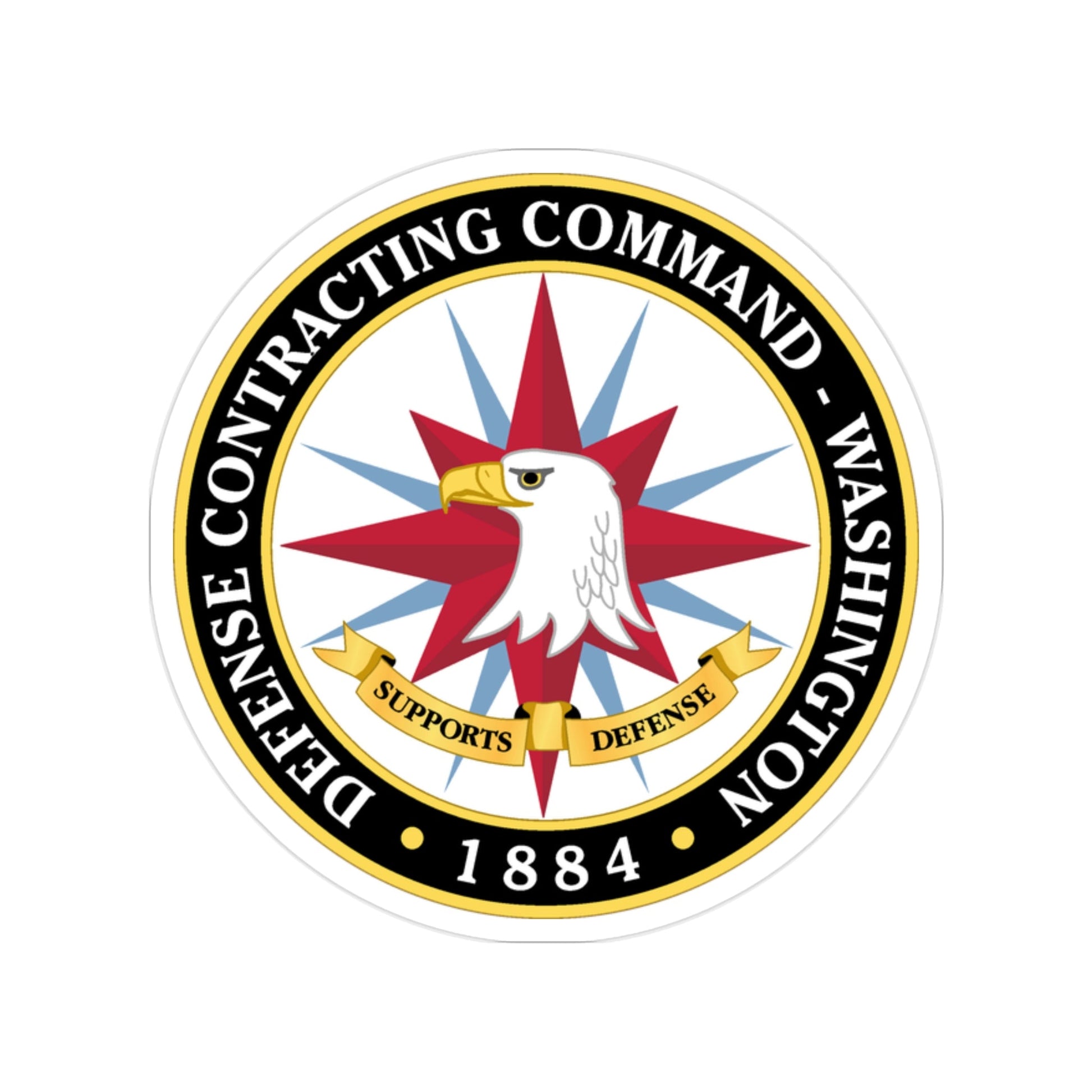 Defense Contracting Command Washington (U.S. Army) Transparent STICKER Die-Cut Vinyl Decal-2 Inch-The Sticker Space