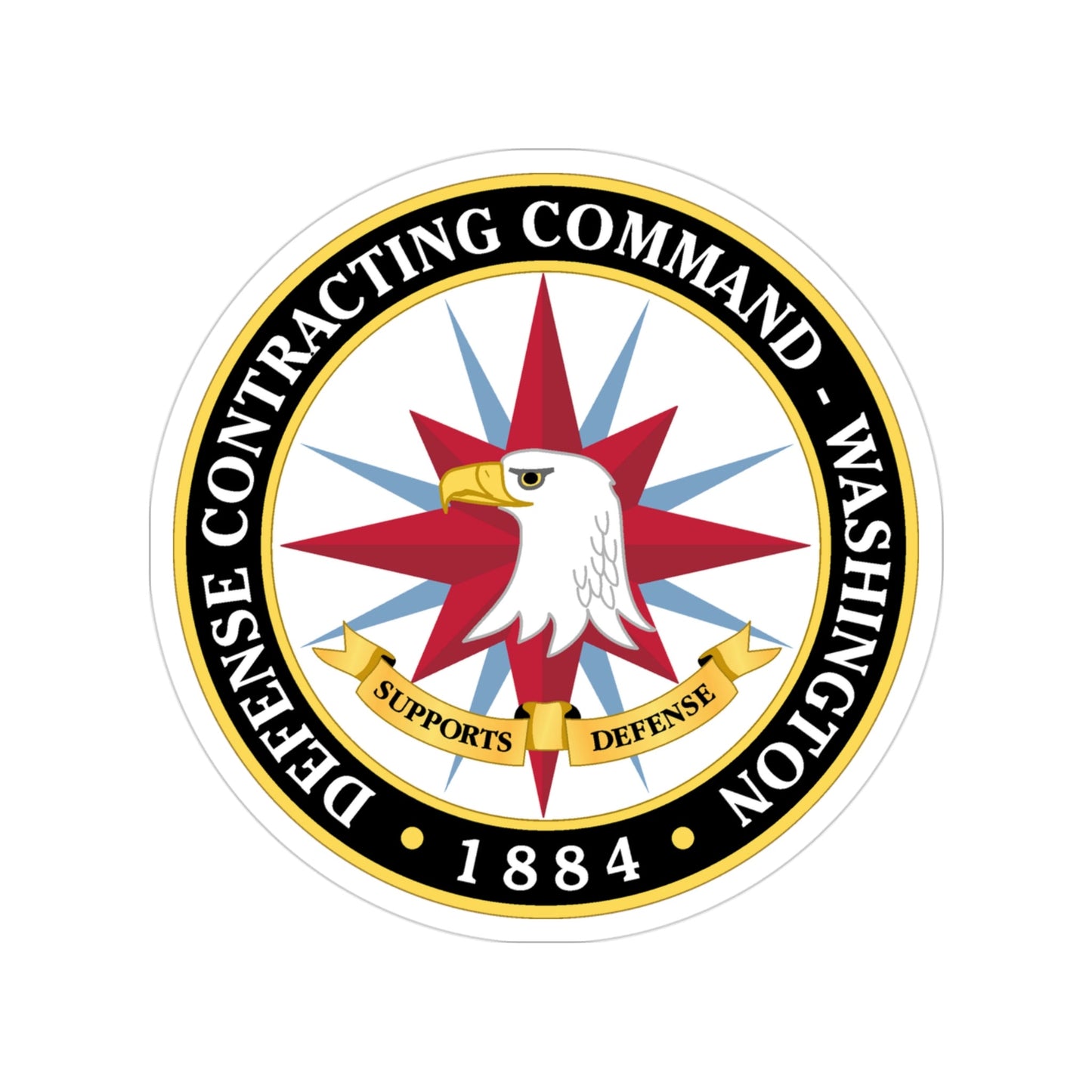 Defense Contracting Command Washington (U.S. Army) Transparent STICKER Die-Cut Vinyl Decal-3 Inch-The Sticker Space