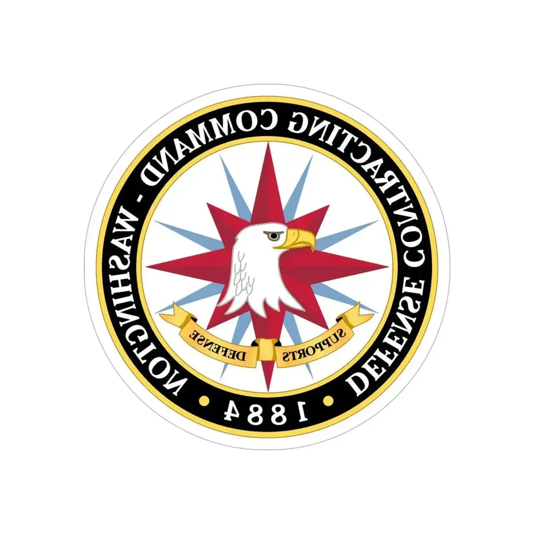 Defense Contracting Command Washington (U.S. Army) REVERSE PRINT Transparent Die-Cut STICKER 6 Inch Die-Cut Transparent - The Sticker Space