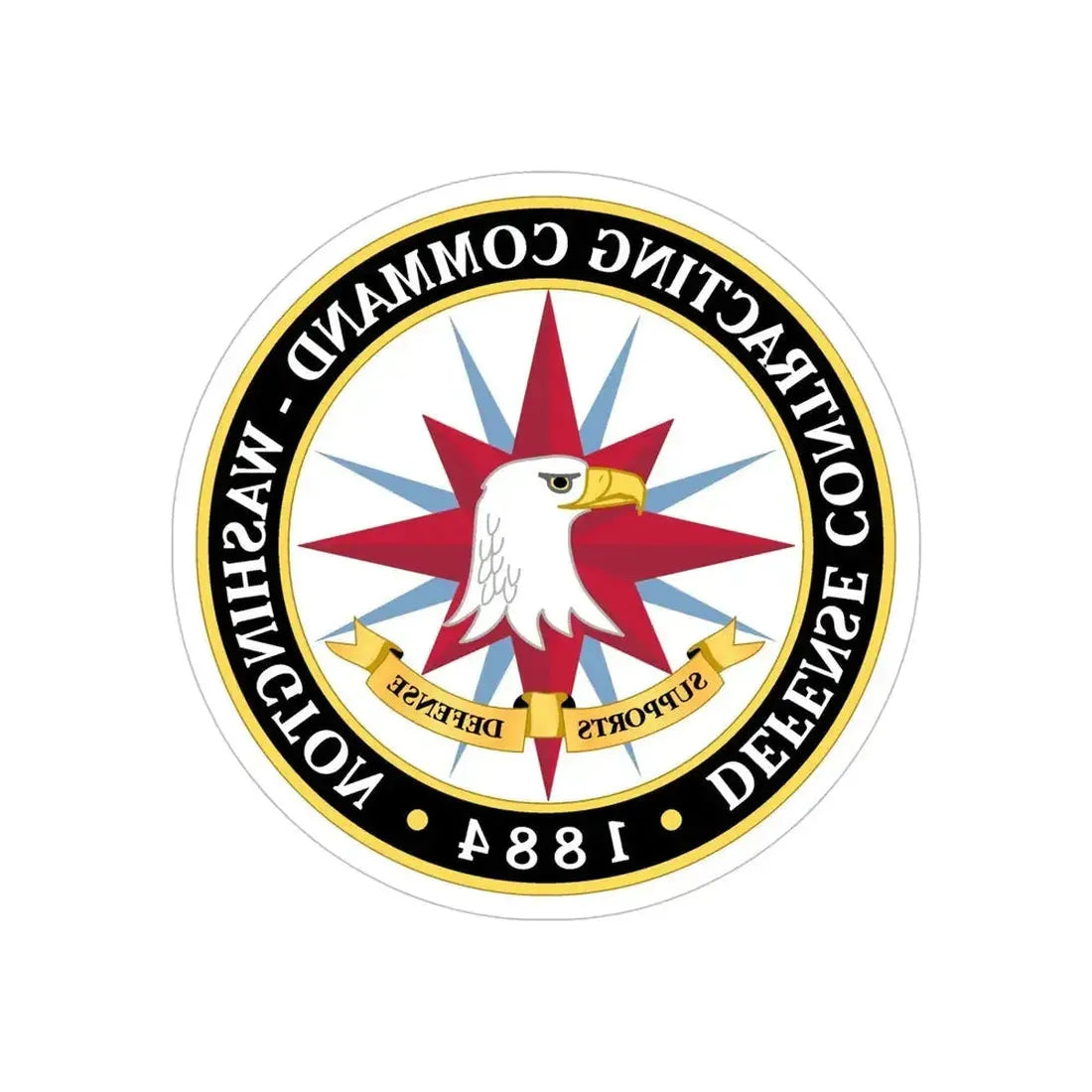 Defense Contracting Command Washington (U.S. Army) REVERSE PRINT Transparent Die-Cut STICKER - The Sticker Space
