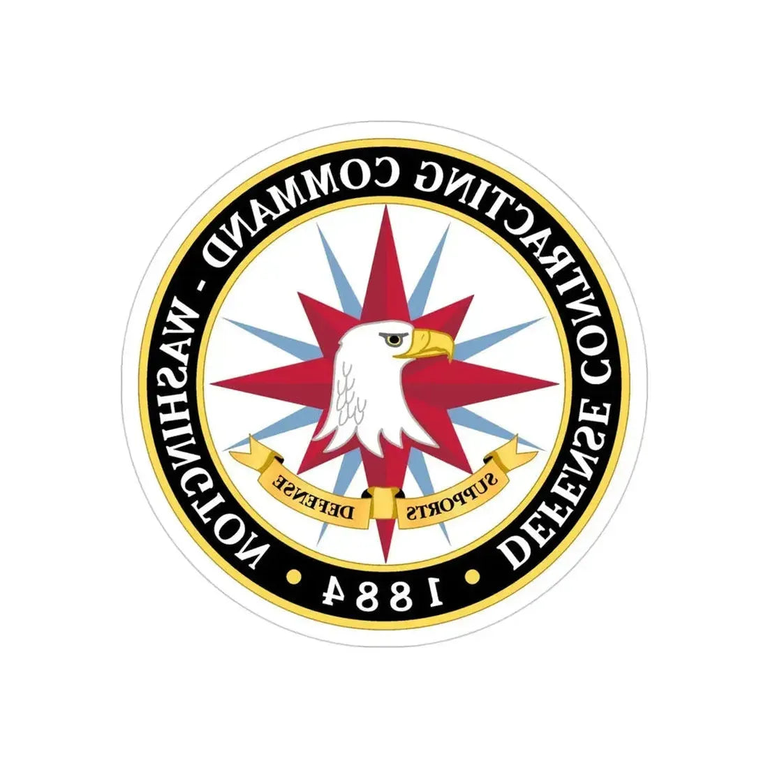 Defense Contracting Command Washington (U.S. Army) REVERSE PRINT Transparent Die-Cut STICKER - The Sticker Space
