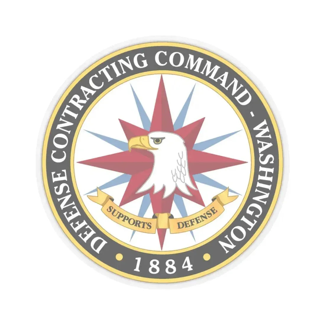 Defense Contracting Command Washington (U.S. Army) STICKER Vinyl Kiss-Cut Decal 3 Inch Transparent - The Sticker Space