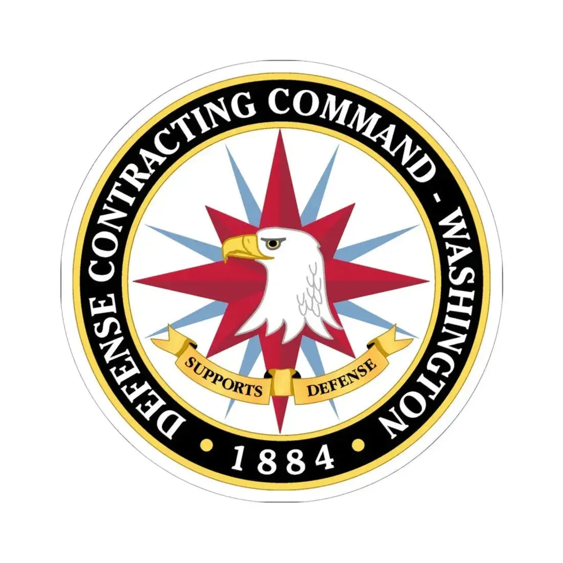 Defense Contracting Command Washington (U.S. Army) STICKER Vinyl Kiss-Cut Decal 6 Inch White - The Sticker Space