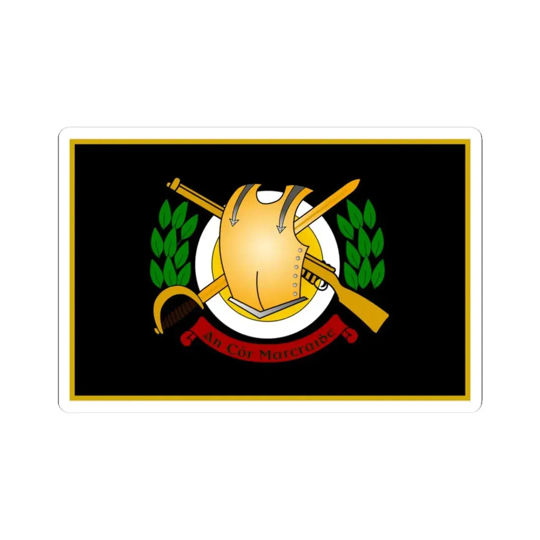 Defense Forces Cavalry Corps Flag Ireland (Ireland) STICKER Vinyl Kiss-Cut Decal 3 Inch White - The Sticker Space