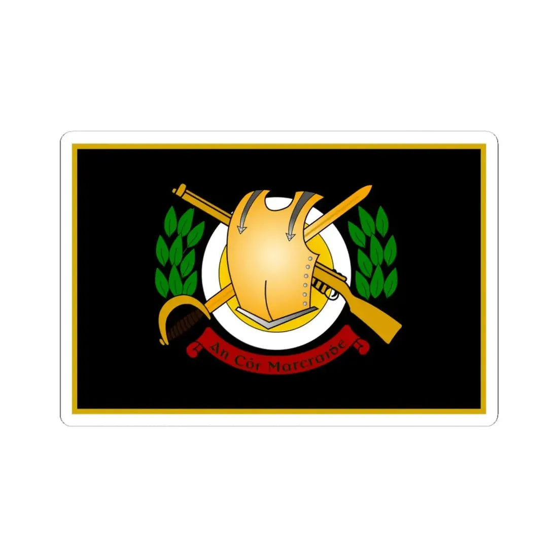Defense Forces Cavalry Corps Flag Ireland (Ireland) STICKER Vinyl Kiss-Cut Decal 6 Inch White - The Sticker Space