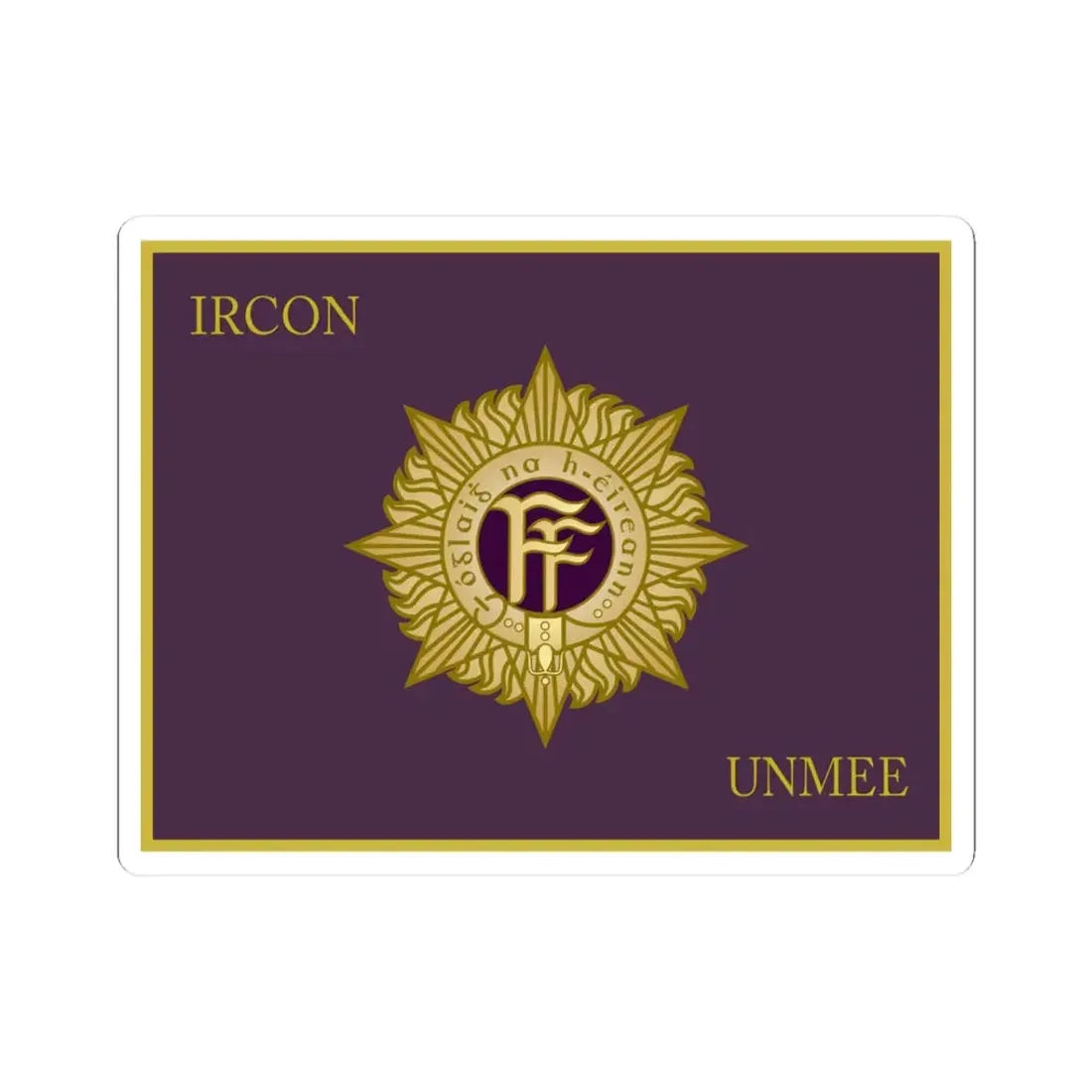 Defense Forces Ireland Flag UNMEE (Ireland) STICKER Vinyl Kiss-Cut Decal 3 Inch White - The Sticker Space