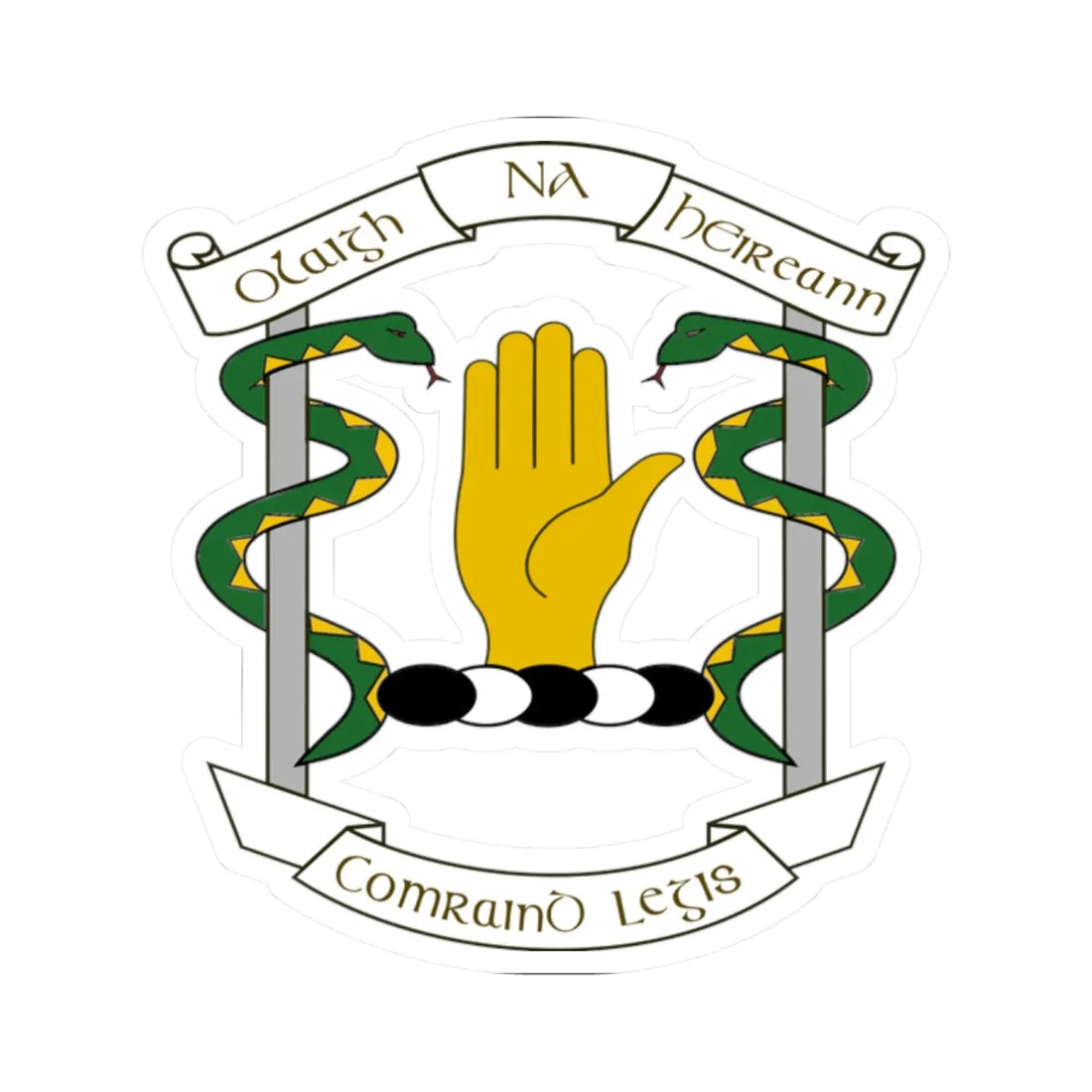 Defense Forces Medical Corps Emblem Ireland (Ireland) (Coat of Arms) STICKER Vinyl Kiss-Cut Decal 2 Inch White - The Sticker Space