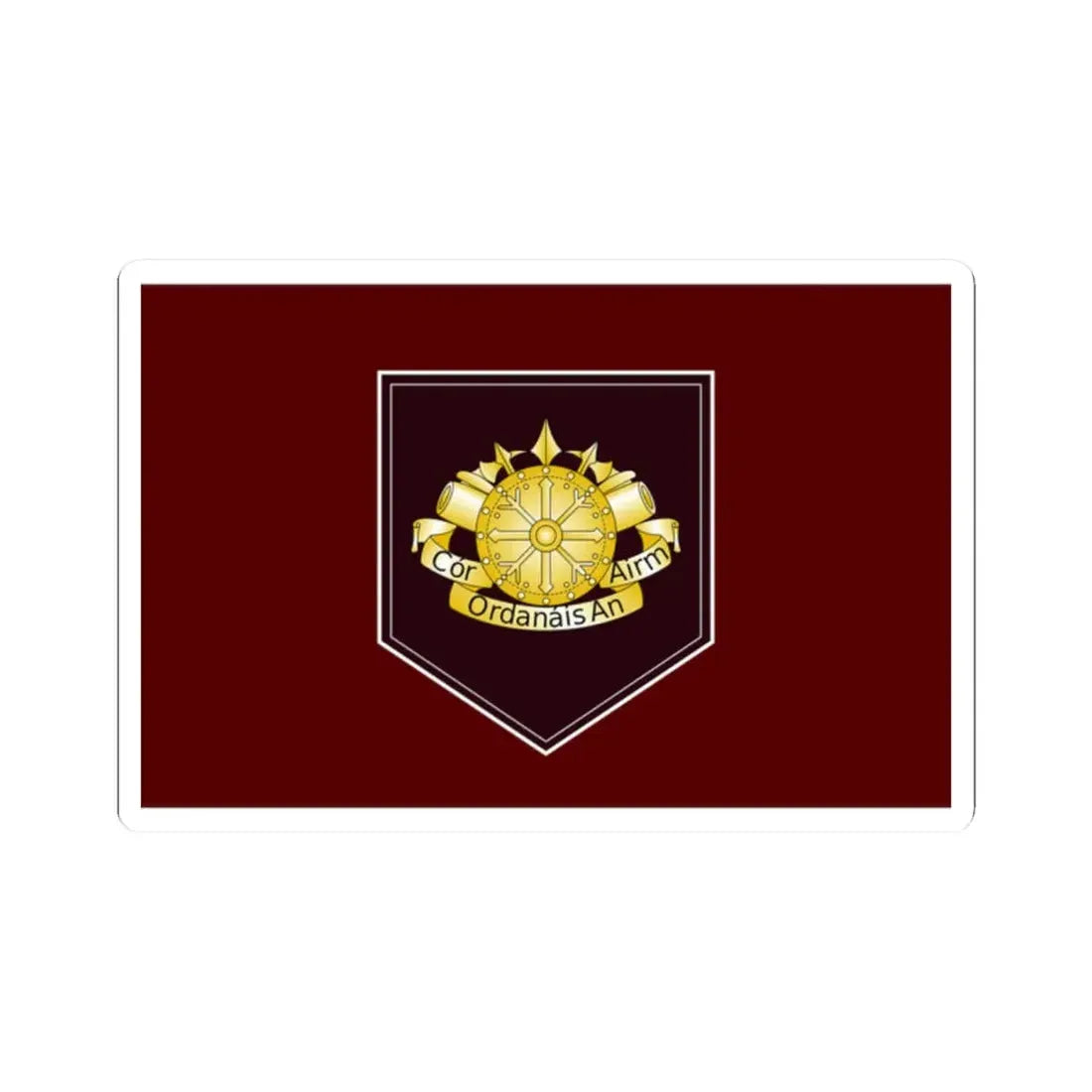 Defense Forces Ordnance Corps Flag Ireland (Ireland) STICKER Vinyl Kiss-Cut Decal 2 Inch White - The Sticker Space