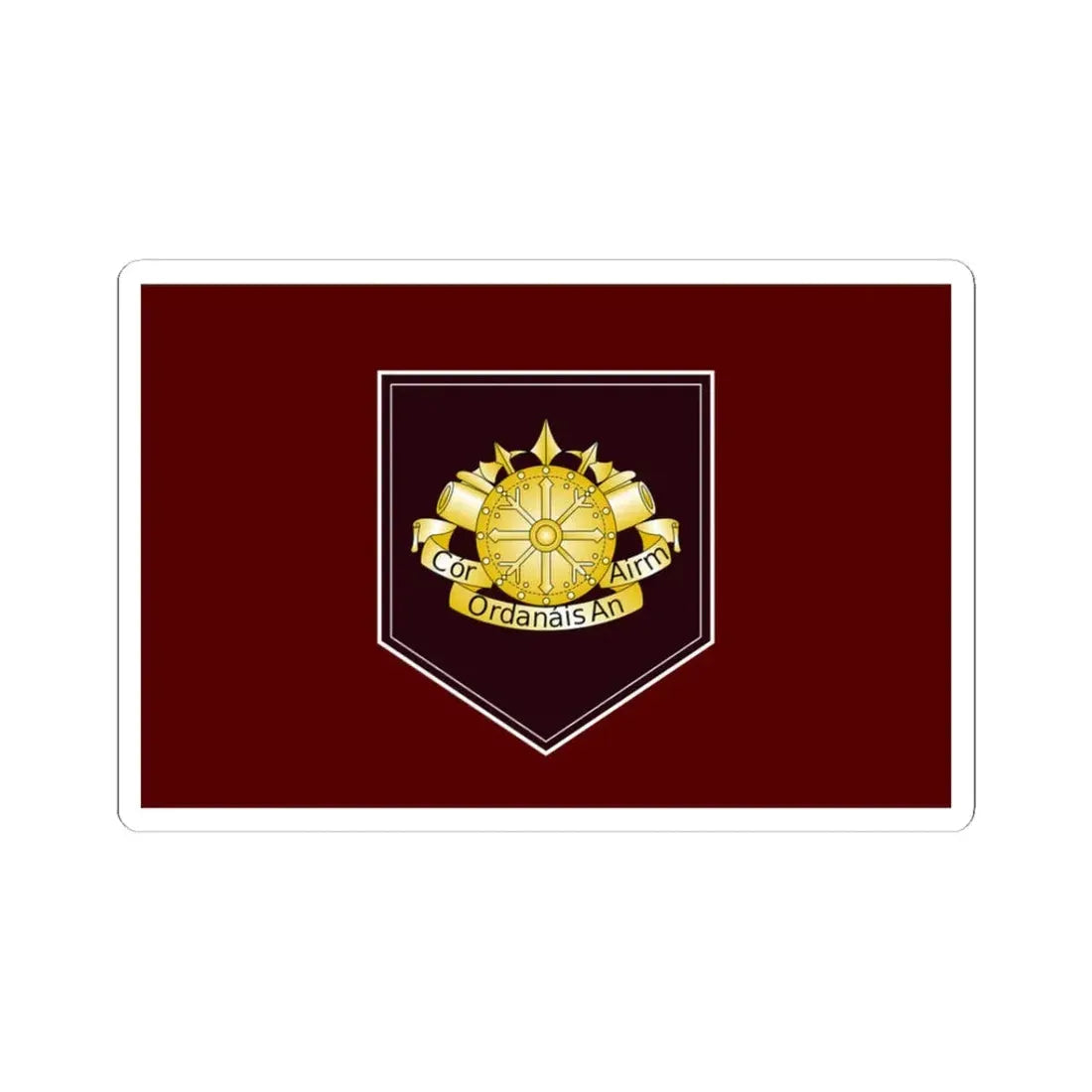 Defense Forces Ordnance Corps Flag Ireland (Ireland) STICKER Vinyl Kiss-Cut Decal 3 Inch White - The Sticker Space
