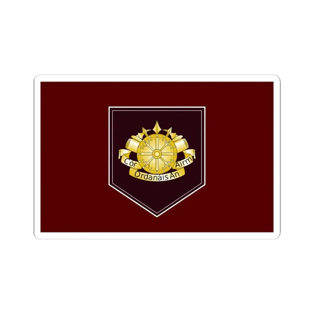 Defense Forces Ordnance Corps Flag Ireland (Ireland) STICKER Vinyl Kiss-Cut Decal 4 Inch White - The Sticker Space