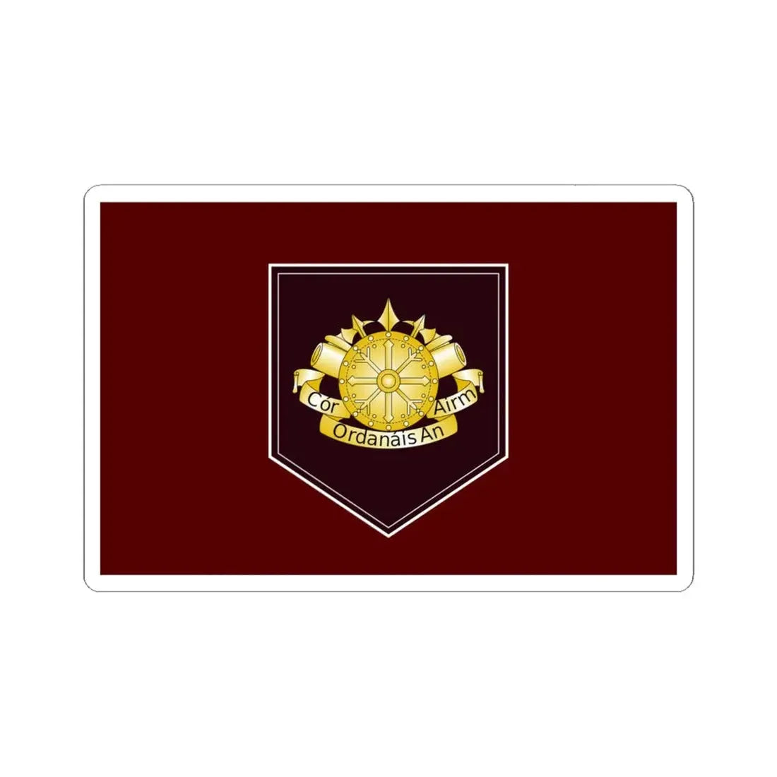 Defense Forces Ordnance Corps Flag Ireland (Ireland) STICKER Vinyl Kiss-Cut Decal 6 Inch White - The Sticker Space