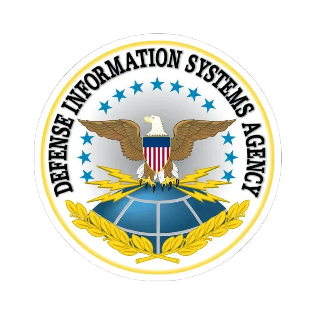 Defense Information Systems Agency DISA - STICKER Vinyl Kiss-Cut Decal 3 Inch White - The Sticker Space