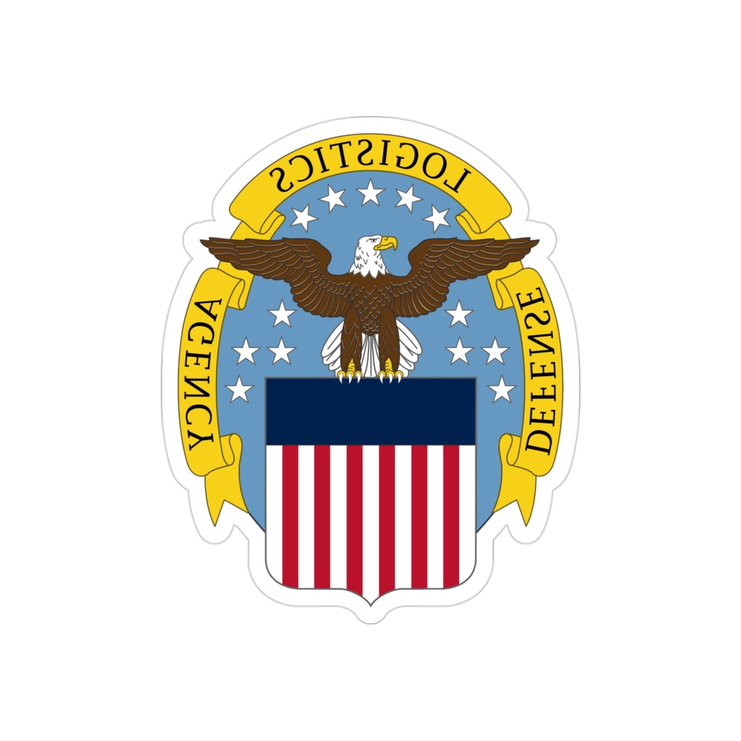 Defense Logistics Agency (U.S. Army) REVERSE PRINT Transparent STICKER-3" × 3"-The Sticker Space