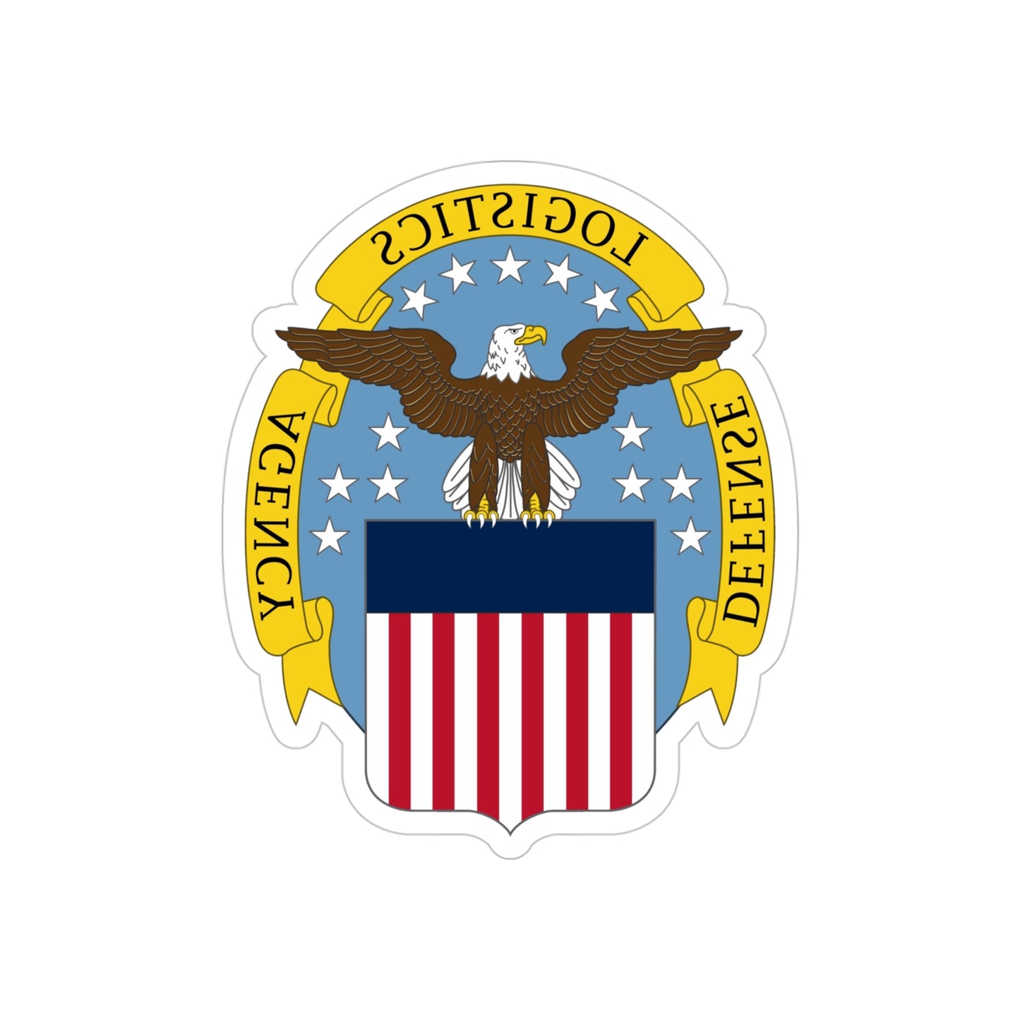 Defense Logistics Agency (U.S. Army) REVERSE PRINT Transparent STICKER-4" × 4"-The Sticker Space