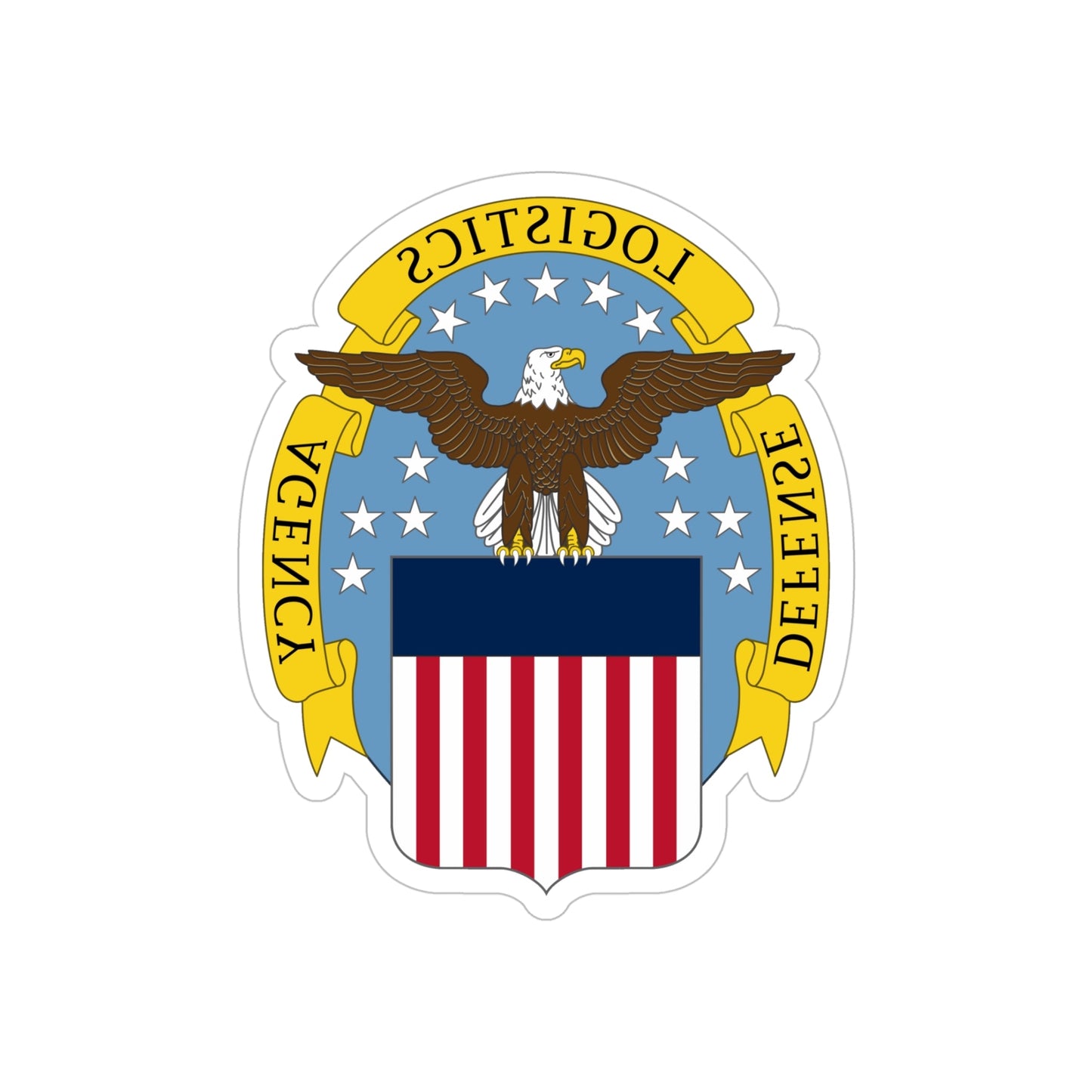 Defense Logistics Agency (U.S. Army) REVERSE PRINT Transparent STICKER-5" × 5"-The Sticker Space