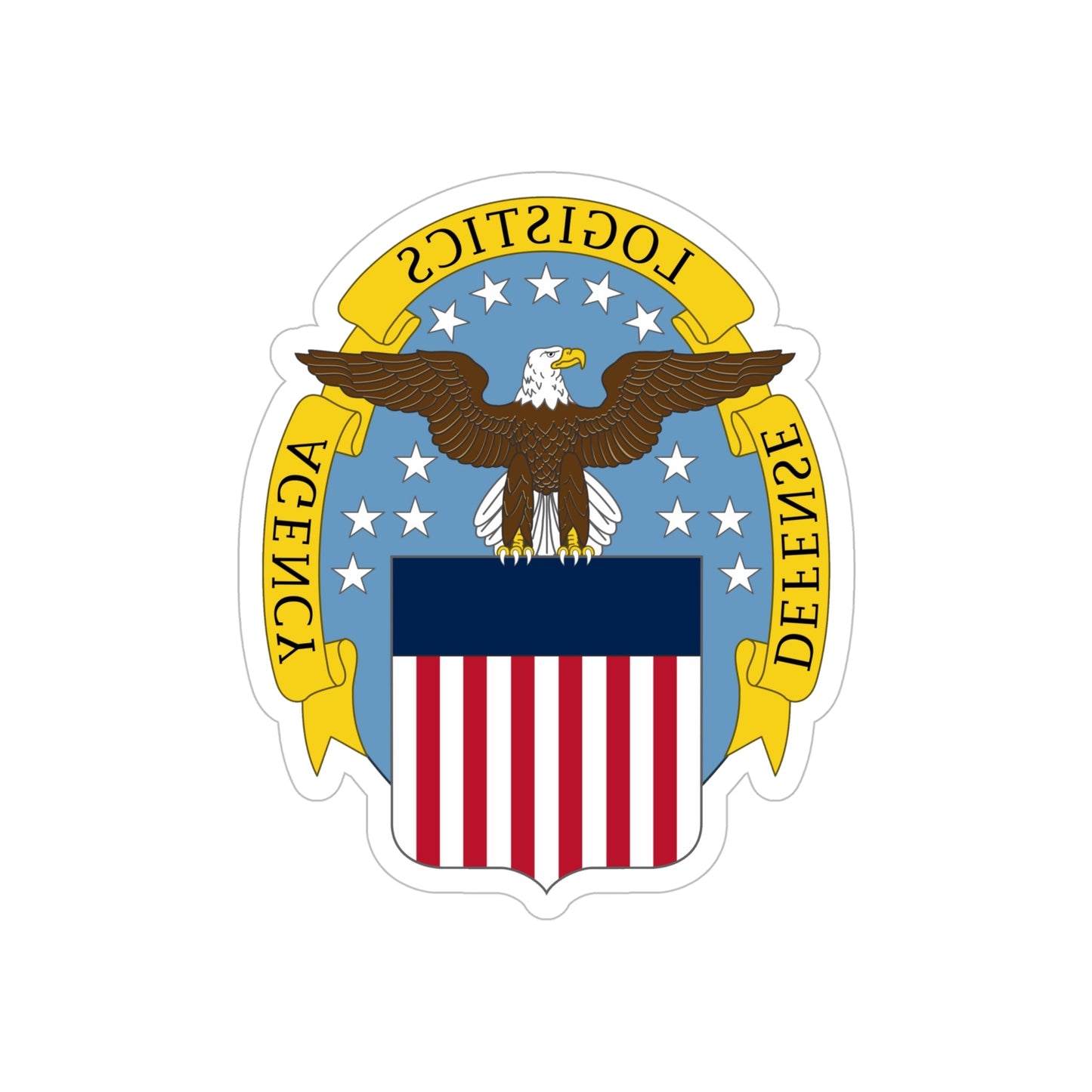 Defense Logistics Agency (U.S. Army) REVERSE PRINT Transparent STICKER-6" × 6"-The Sticker Space