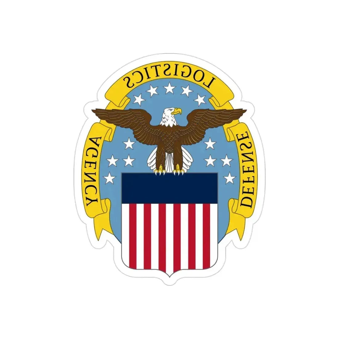 Defense Logistics Agency (U.S. Army) REVERSE PRINT Transparent Die-Cut STICKER 3 Inch Die-Cut Transparent - The Sticker Space