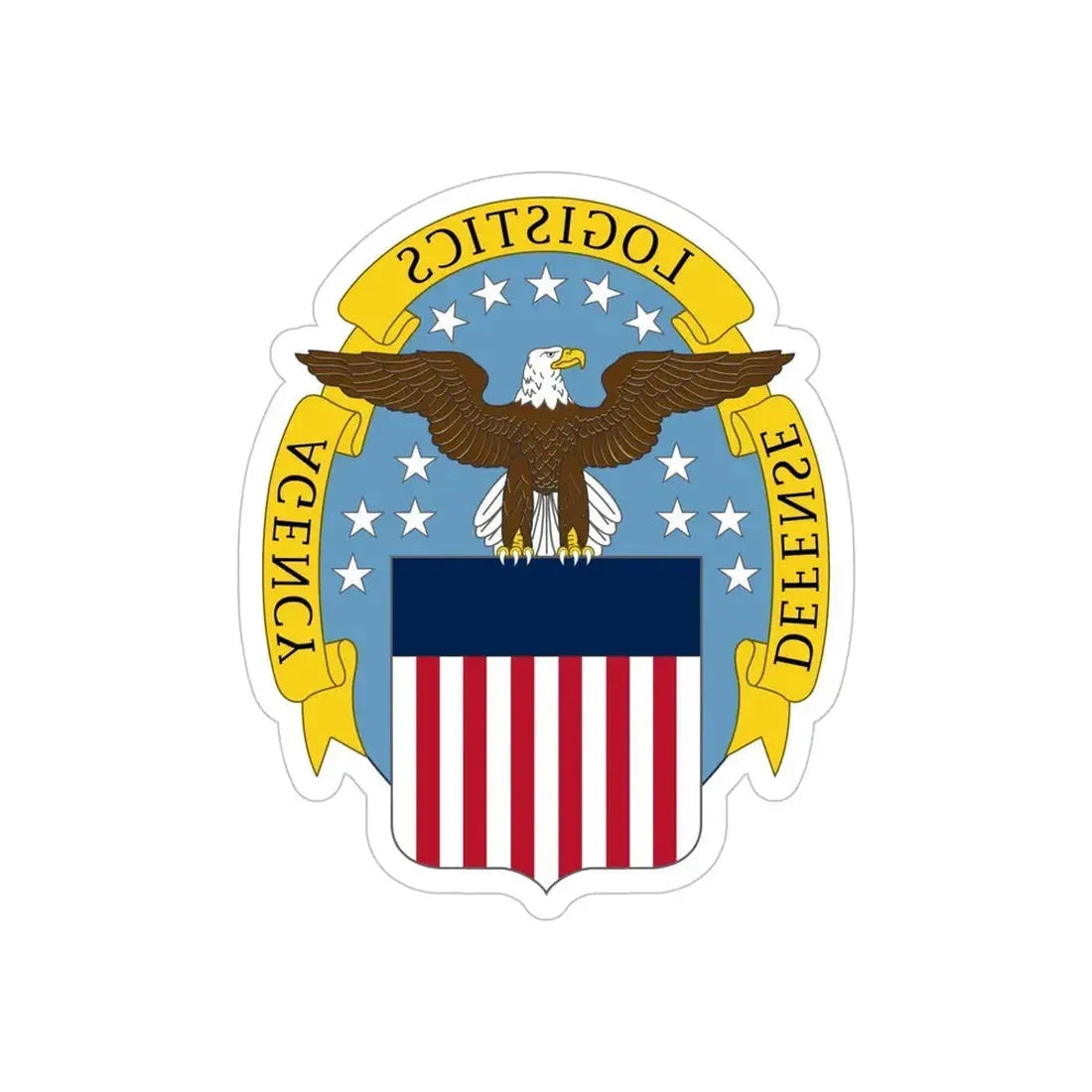 Defense Logistics Agency (U.S. Army) REVERSE PRINT Transparent Die-Cut STICKER 5 Inch Die-Cut Transparent - The Sticker Space