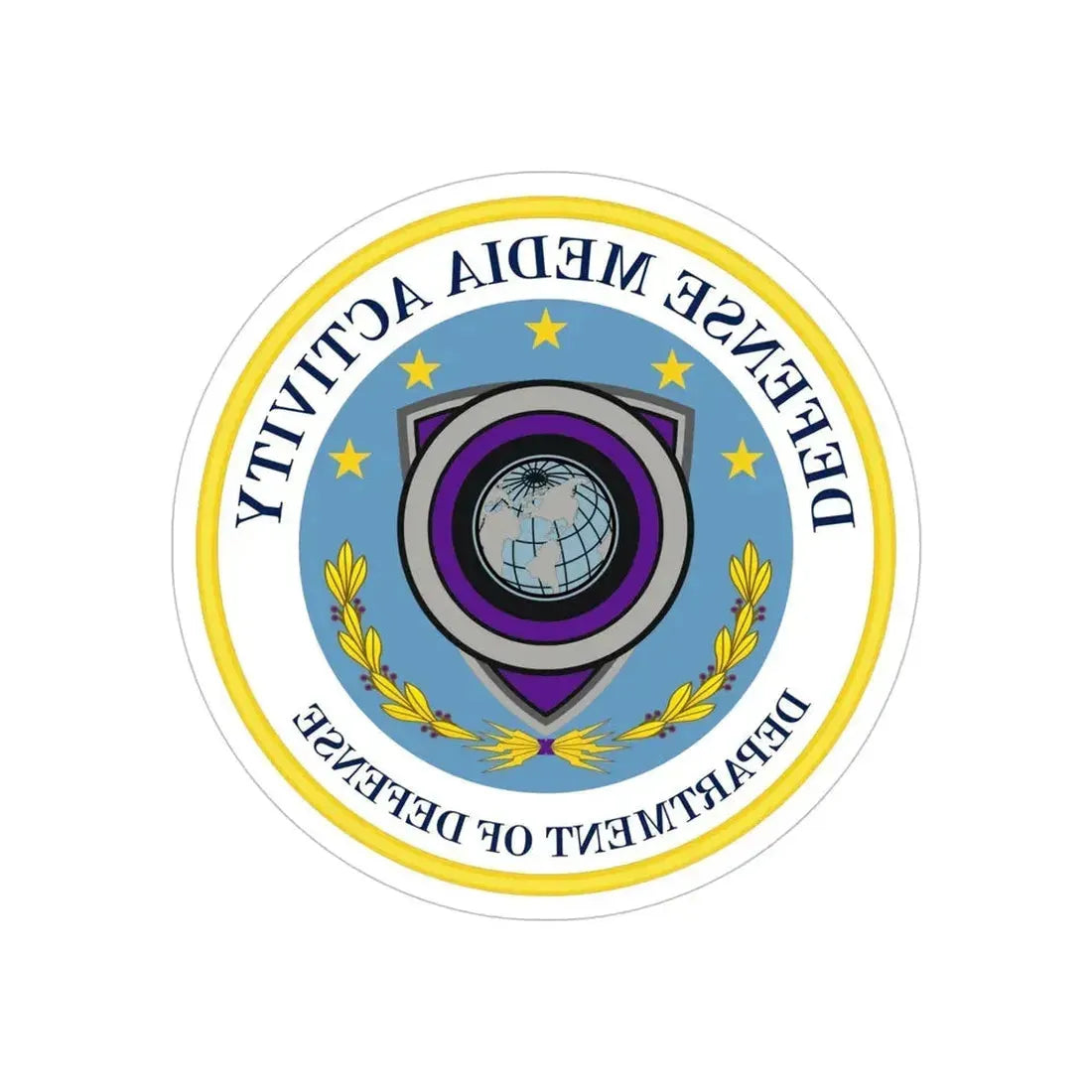 Defense Media Activity (U.S. Army) REVERSE PRINT Transparent Die-Cut STICKER 5 Inch Die-Cut Transparent - The Sticker Space