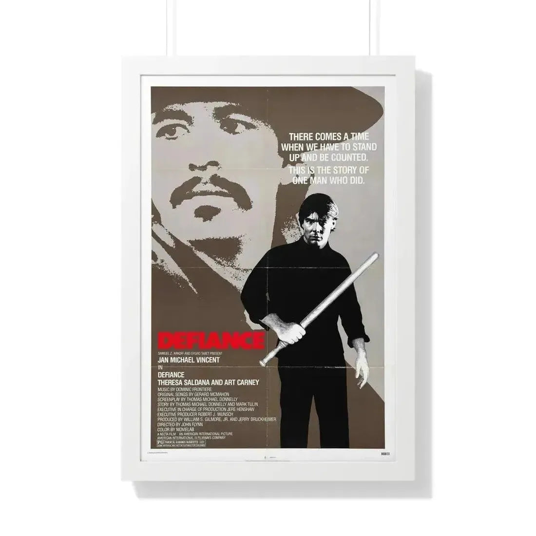 DEFIANCE 1980 - Framed Movie Poster 20" x 30" White - The Sticker Space
