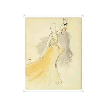 Defile de Couture, 1967 (Magazine Illustration) STICKER Vinyl Die-Cut Decal - The Sticker Space
