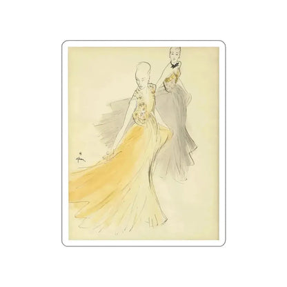 Defile de Couture, 1967 (Magazine Illustration) STICKER Vinyl Die-Cut Decal - The Sticker Space