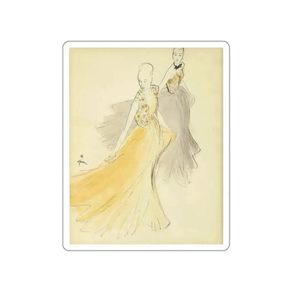 Defile de Couture, 1967 (Magazine Illustration) STICKER Vinyl Die-Cut Decal White Die-Cut 3 Inch - The Sticker Space