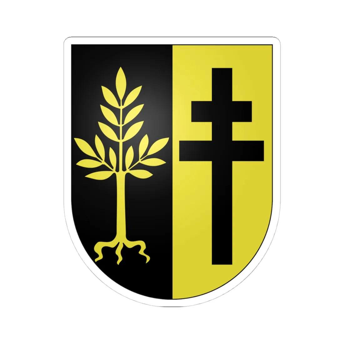 Degersheim-coat of arms (Switzerland) (Coat of Arms) STICKER Vinyl Kiss-Cut Decal 4 Inch White - The Sticker Space