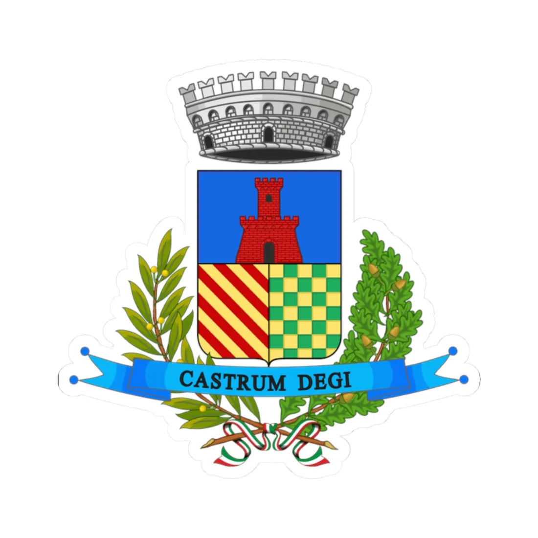 Dego-Stemma (Italy) (Coat of Arms) STICKER Vinyl Kiss-Cut Decal 2 Inch White - The Sticker Space