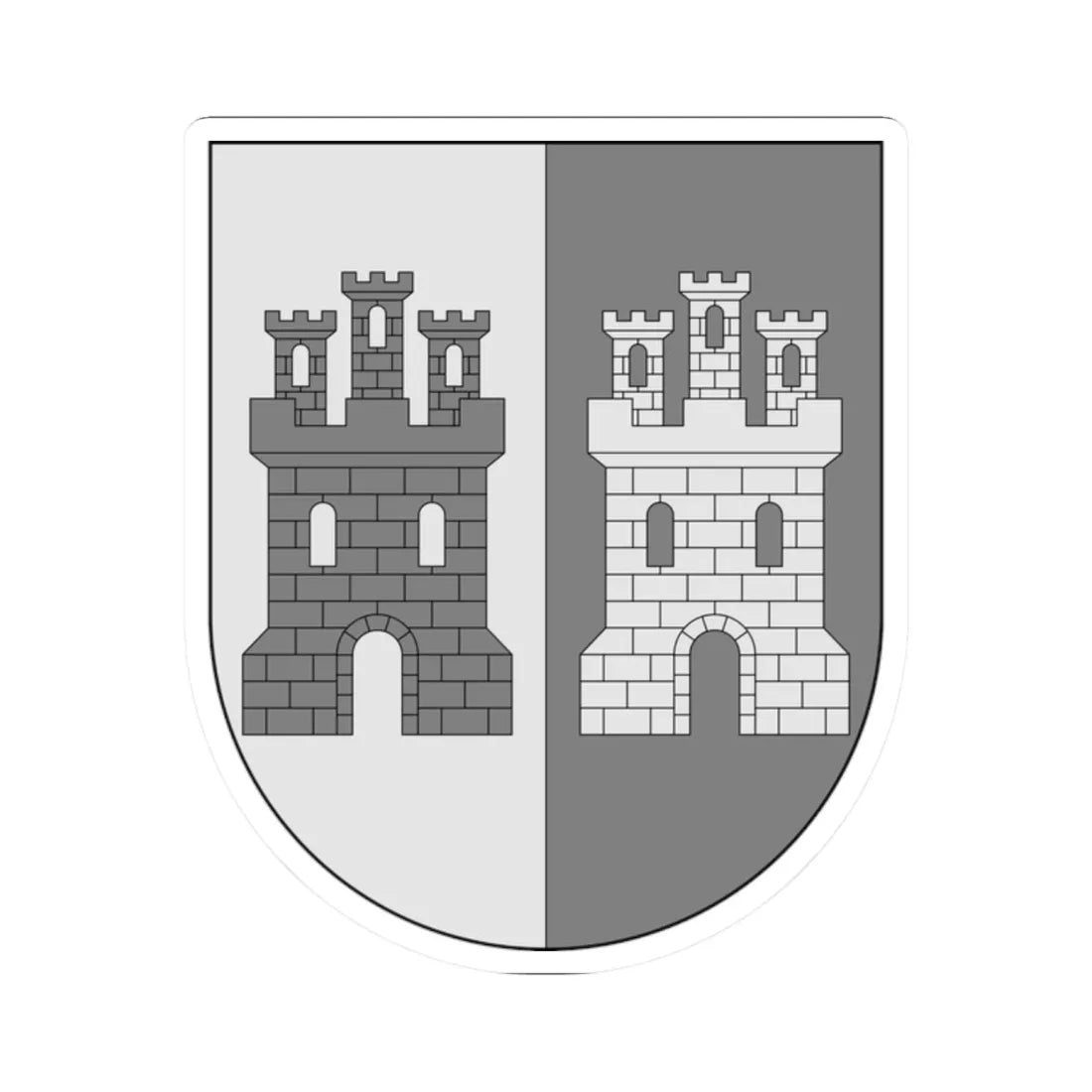 Del uno en el otro (Spain) (Coat of Arms) STICKER Vinyl Kiss-Cut Decal 2 Inch White - The Sticker Space