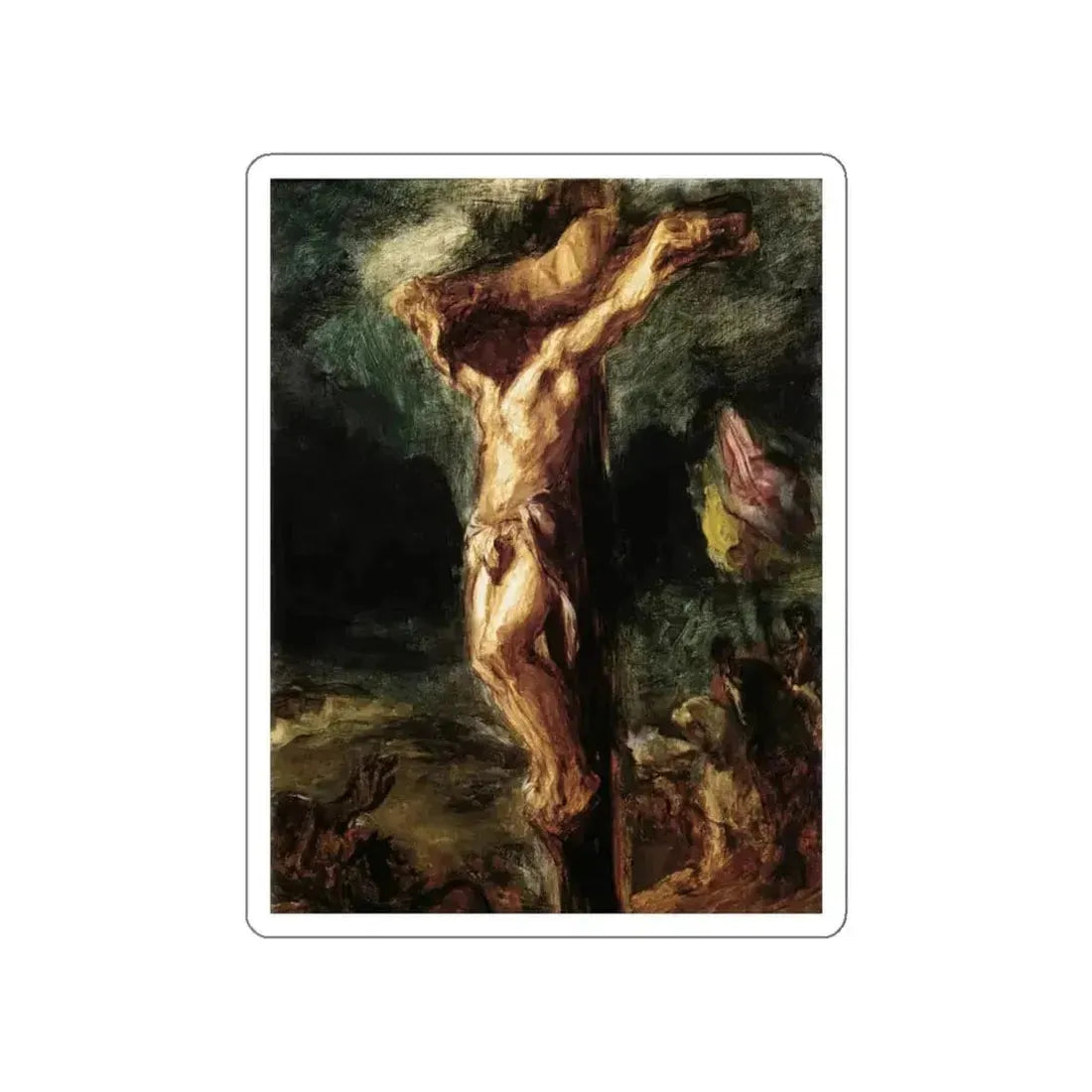 DELACROIX, EUGENE - Christ on the Cross (sketch) (Artwork) STICKER Vinyl Die-Cut Decal White Die-Cut 6 Inch - The Sticker Space