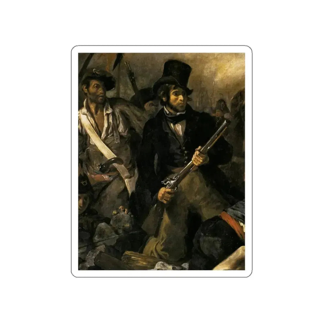 DELACROIX, EUGENE - Liberty Leading the People (detail)2 (Artwork) STICKER Vinyl Die-Cut Decal White Die-Cut 5 Inch - The Sticker Space