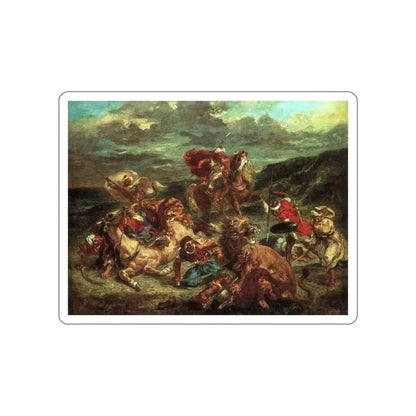 DELACROIX, EUGENE - Lion Hunt (Artwork) STICKER Vinyl Die-Cut Decal - The Sticker Space